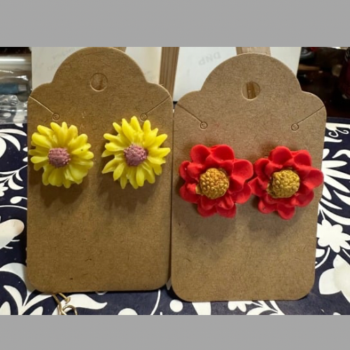 Colorful handmade polymer clay earrings