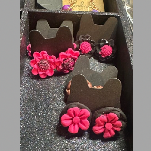 Colorful handmade polymer clay earrings