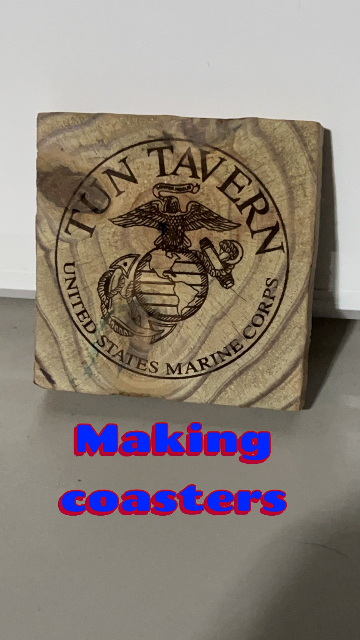 Military Branches wooden laser engraved coasters, set of 6